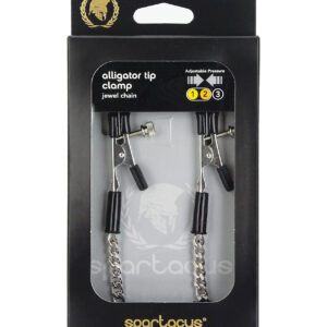 Spartacus Adjustable Alligator Nipple Clamps w/Silver Chain