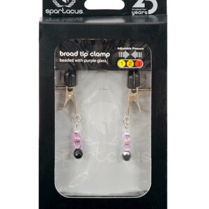 Spartacus Adjustable Broad Tip Nipple Clamps w/Purple Beads
