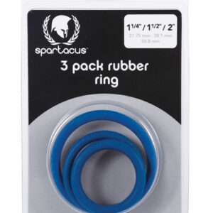 Spartacus Rubber Cock Ring Set- Blue Pack of 3
