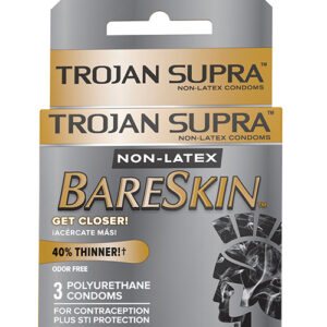Trojan Supra Ultra-Thin Polyurethane Condoms - Box of 3