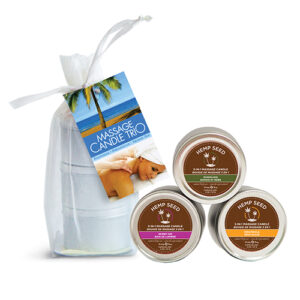 Earthly Body Massage Candle Trio Gift Bag - 2 oz Skinny Dip, Dreamsicle, & Guavalva