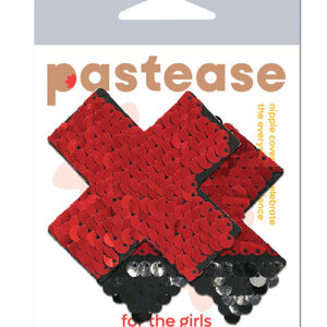 Pastease Premium Color Changing Flip Sequins Cross - Red/Black O/S