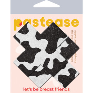 Pastease Premium Plus X Cow Print Cross - Black/White O/S
