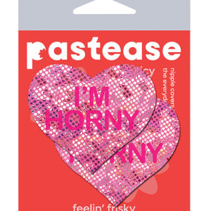Pastease Premium I'm Horny Heart - Pink/Red O/S