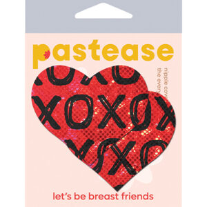 Pastease Premium Glitter XOXO Heart - Red/Black O/S