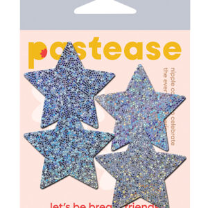 Pastease Premium Petites Glitter Star - Silver O/S Pack of 2 Pair