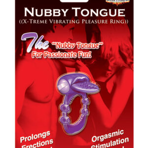 Nubby Tongue X-treme Vibrating Pleasure Ring - Purple