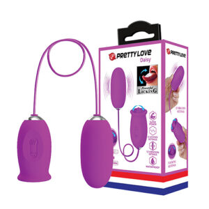 Pretty Love Daisy Silicone Licker & Vibrating Egg - Fuchsia
