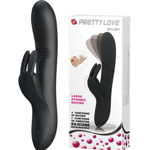 Pretty Love Dylan Bunny Ears Come Hither Rabbit 11 Function - Black