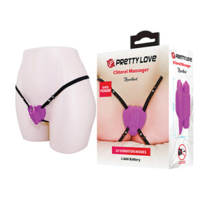 Pretty Love Heartbeat Strap On Clitoral Massager - Fuchsia