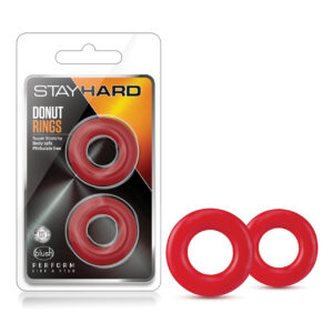 Blush Stay Hard Donut Rings - Red Pack of 2