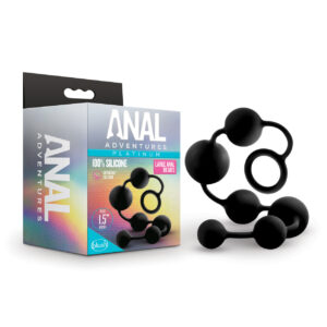Blush Anal Adventures Platinum Silicone Anal Beads - Large Black