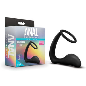 Blush Anal Adventures Cock Ring Plug - Black