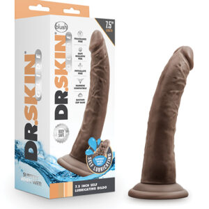 Blush Dr. Skin Glide 7.5" Self Lubricating Dildo - Chocolate