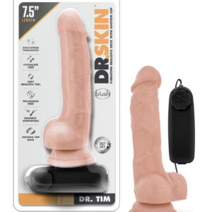 Blush Dr. Skin Dr. Tim 7.5" Cock w/Suction Cup - Vanilla