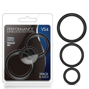 Blush Performance VS4 Pure Premium Silicone Cockring Set - Black