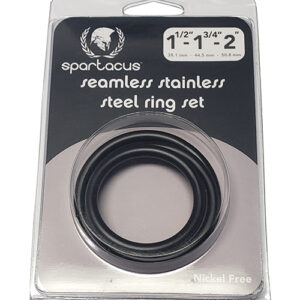Spartacus Seamless Stainless Steel C-Ring - Black Pack of 3