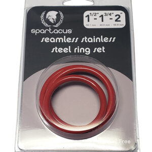 Spartacus Seamless Stainless Steel C-Ring - Red Pack of 3