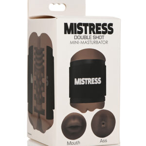 Curve Toys Mistress Double Shot Mini Masturbator Ass & Mouth - Dark