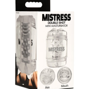 Curve Toys Mistress Double Shot Ass & Mouth Mini Masturbator  - Clear
