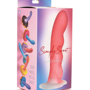 Curve Toys Simply Sweet 7" Wavy Silicone Dildo - Pink/White