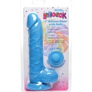 Curve Toys Lollicock 7" Silicone Dildo w/Balls - Berry
