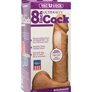 Vac-U-Lock 8" Ultraskyn Cock & Balls Attch. - White