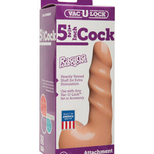 Vac-U-Lock 5.5" Raging Hard on Realistic Cock - Flesh