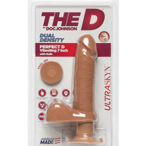 The D 7" Perfect D Vibrating w/Balls - Caramel