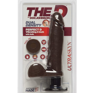 The D 8" Perfect D Vibrating w/Balls - Chocolate