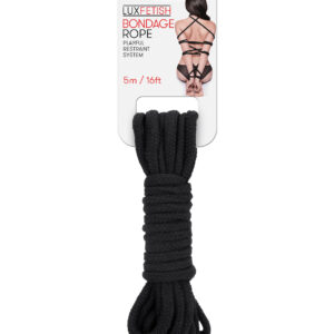 Lux Fetish Bondage Rope - 5m/16 ft  Black