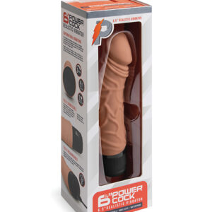 Powercocks 6.5" Realistic Vibrator - Mocha