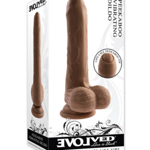 Evolved Peek A Boo Vibrating Dildo - Dark