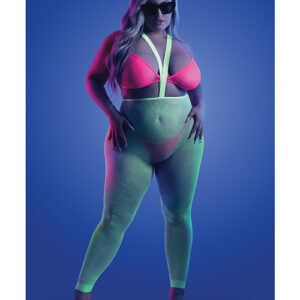Glow Come Alive Suspender Stockings, Bralette & G-String Multi Color QN