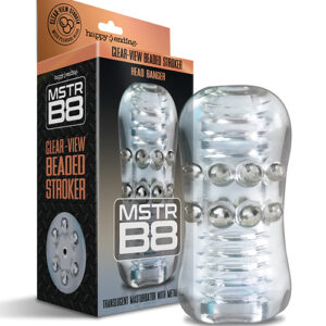 MSTR B8 Head Banger Beaded Clear-View Stroker - Clear
