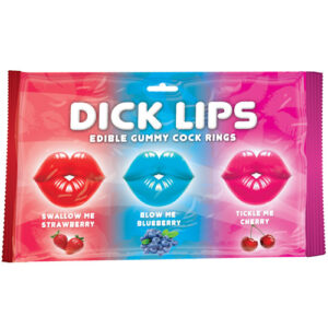 Dicklips Edible Gummy Cock Rings - Asst. Flavors Pack of 3