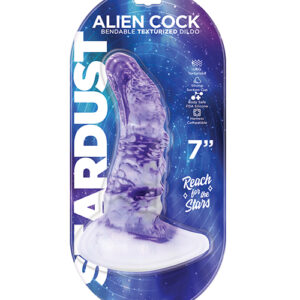 Stardust Alien Cock Silicone Textured Dildo - Purple