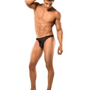 Male Power Stretch Net Pouch Thong Black S/M