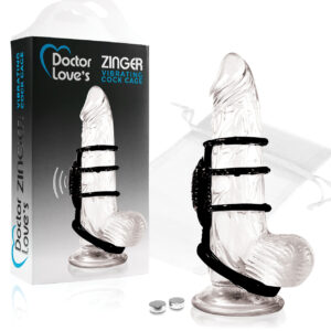 Doctor Love's Zinger Vibrating Cock Cage - Black