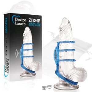 Doctor Love's Zinger Vibrating Cock Cage - Blue