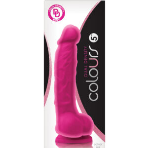 Colours Dual Density 5" Dong w/Balls & Suction Cup - Pink