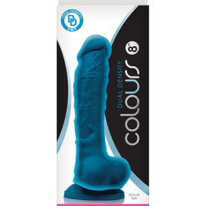 Colours Dual Density 8" Dildo - Blue
