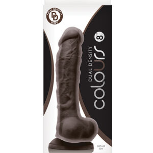Colours Dual Density 8" Dildo - Dark Brown