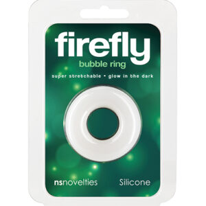 Firefly Glow in the Dark Bubble Cock Ring - Small, White