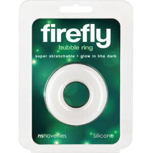 Firefly Glow in the Dark Bubble Cock Ring - Medium, White