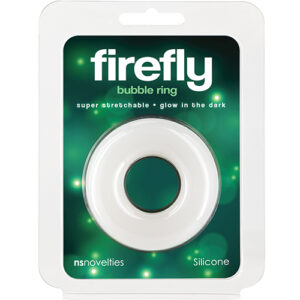 Firefly Glow in the Dark Bubble Cock Ring - Large, White