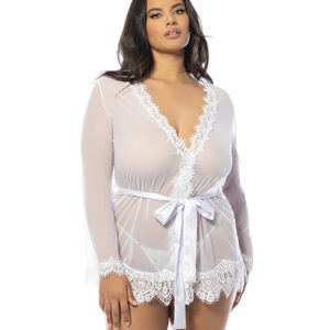 Provence Short Robe - White 1X/2X