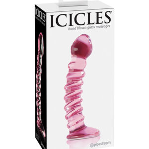 Icicles No. 28 Hand Blown Glass - Clear w/Ridges