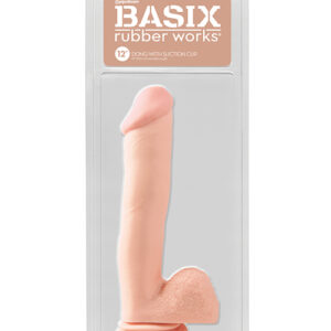 Basix Rubber Works 12" Dong w/Suction Cup - Flesh