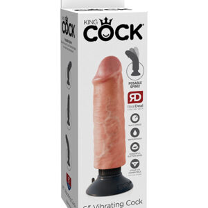 King Cock 6" Vibrating Cock - Flesh